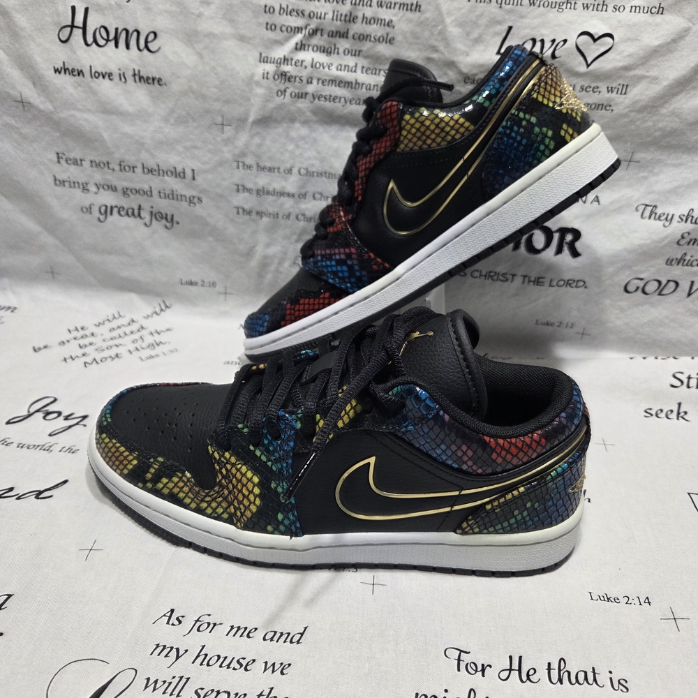 Air Jordan  1 Low 'Multi Snakeskin' CW5580-001 Women's Shoes New Without Box